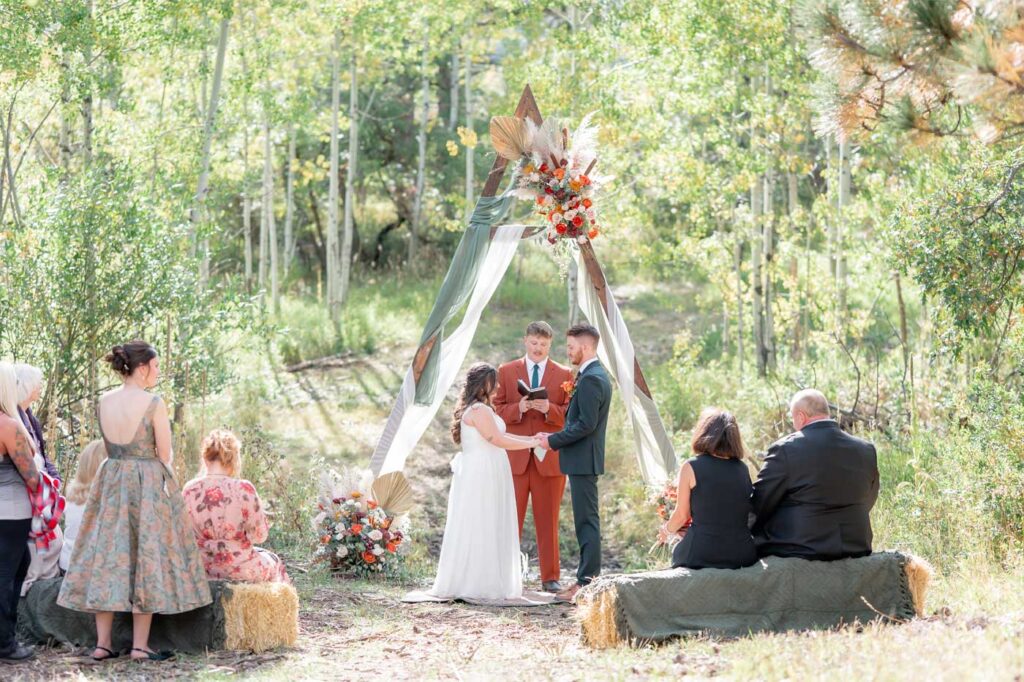 Creekside mountain wedding ceremony